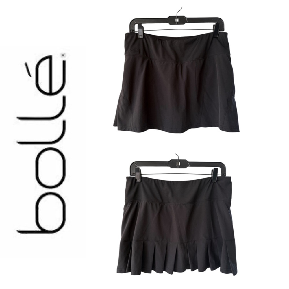 Bolle Women's Black Tech Tennis Skirt Skort Size Large Pickleball Athletic Sport